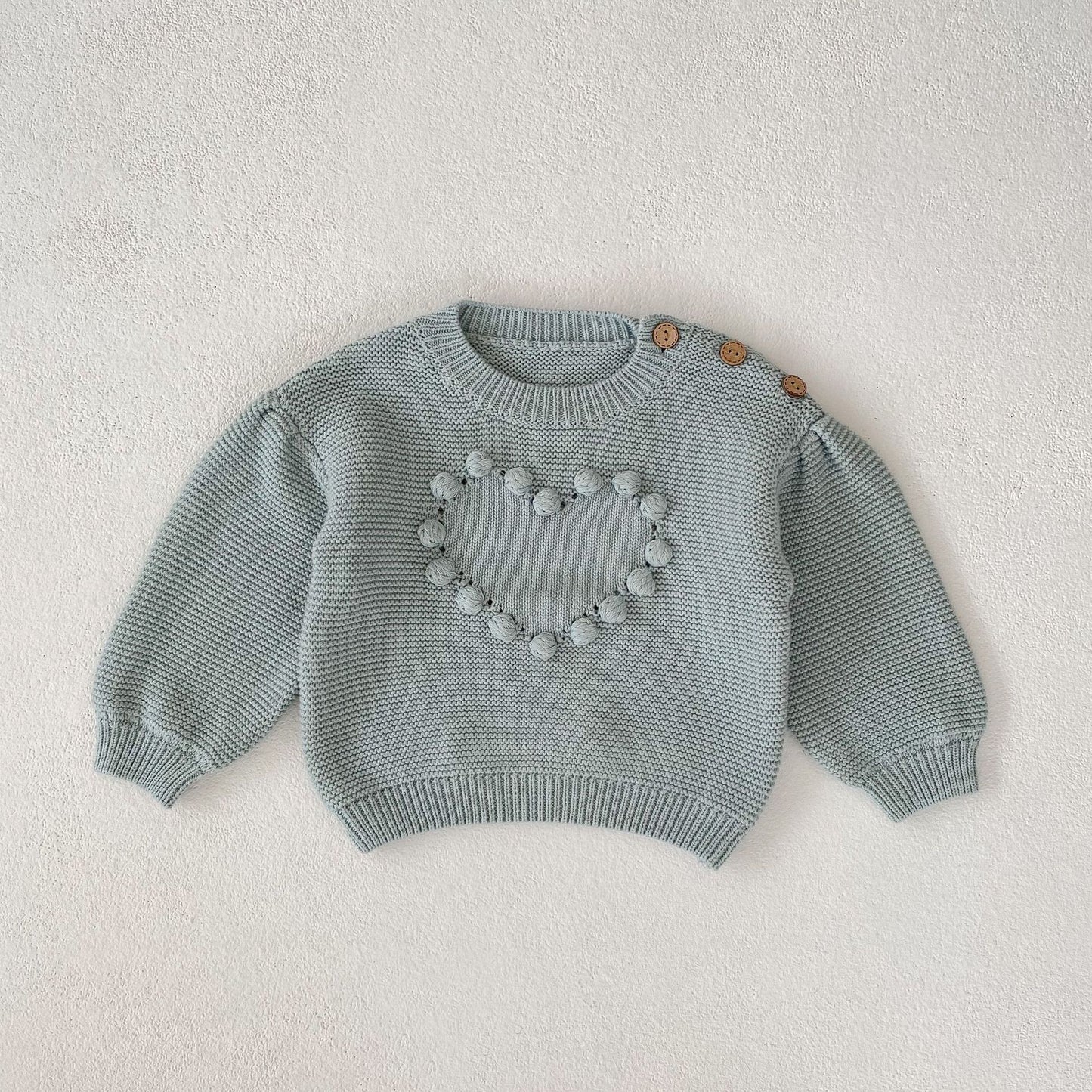 Pom Pom Heart Knit Sweater